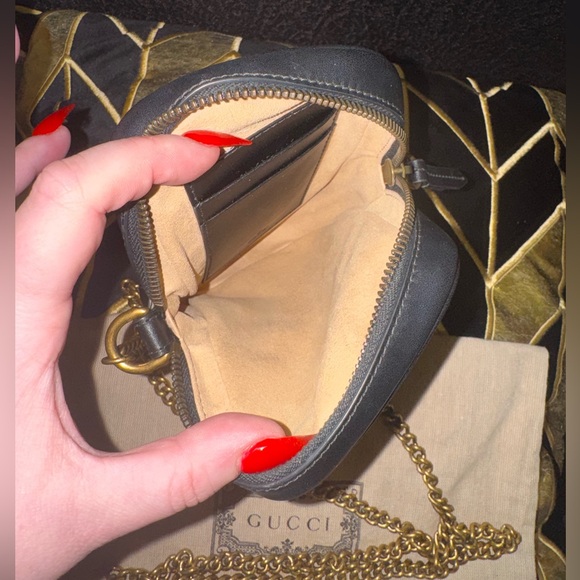 NEW Authentic Gucci Marmont Vertical Crossbody Black Leather/Gold Hardware - Picture 10 of 12